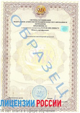 Образец сертификата соответствия (приложение) Кагальницкая Сертификат ISO 22000