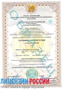 Образец сертификата соответствия Кагальницкая Сертификат OHSAS 18001